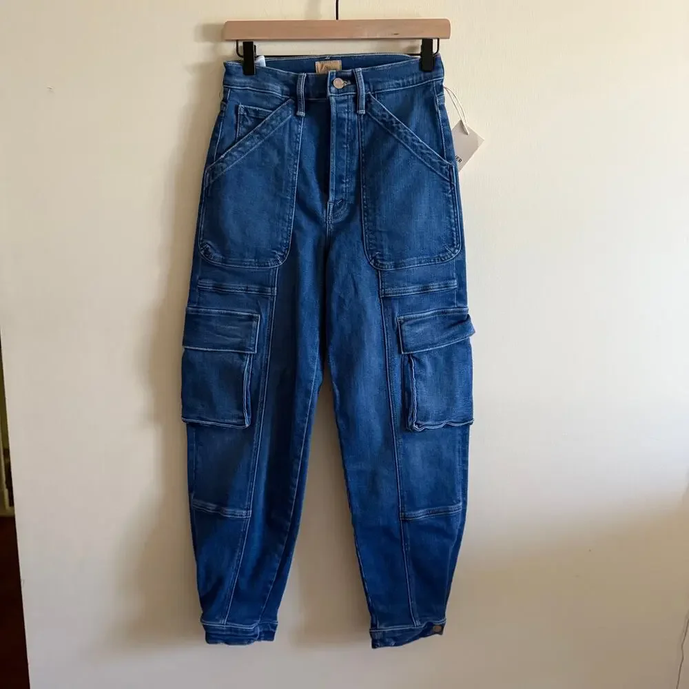 MOTHER The Curbside Barrel Cargo OPPOSITES ATTRACT Pants NWT Size 26 - Picture 2 of 8